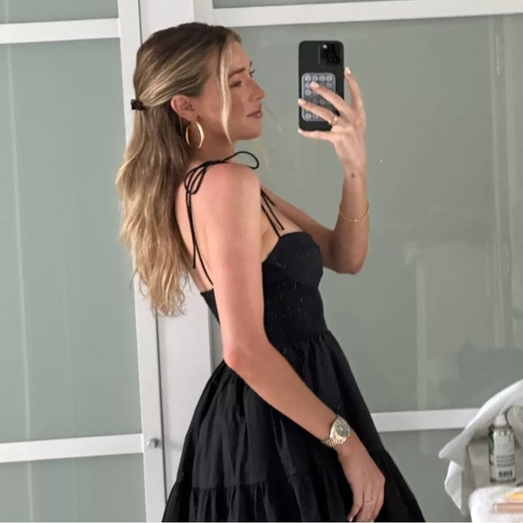 STAUD Landry Black Maxi Dress XS - Picture 2 of 7